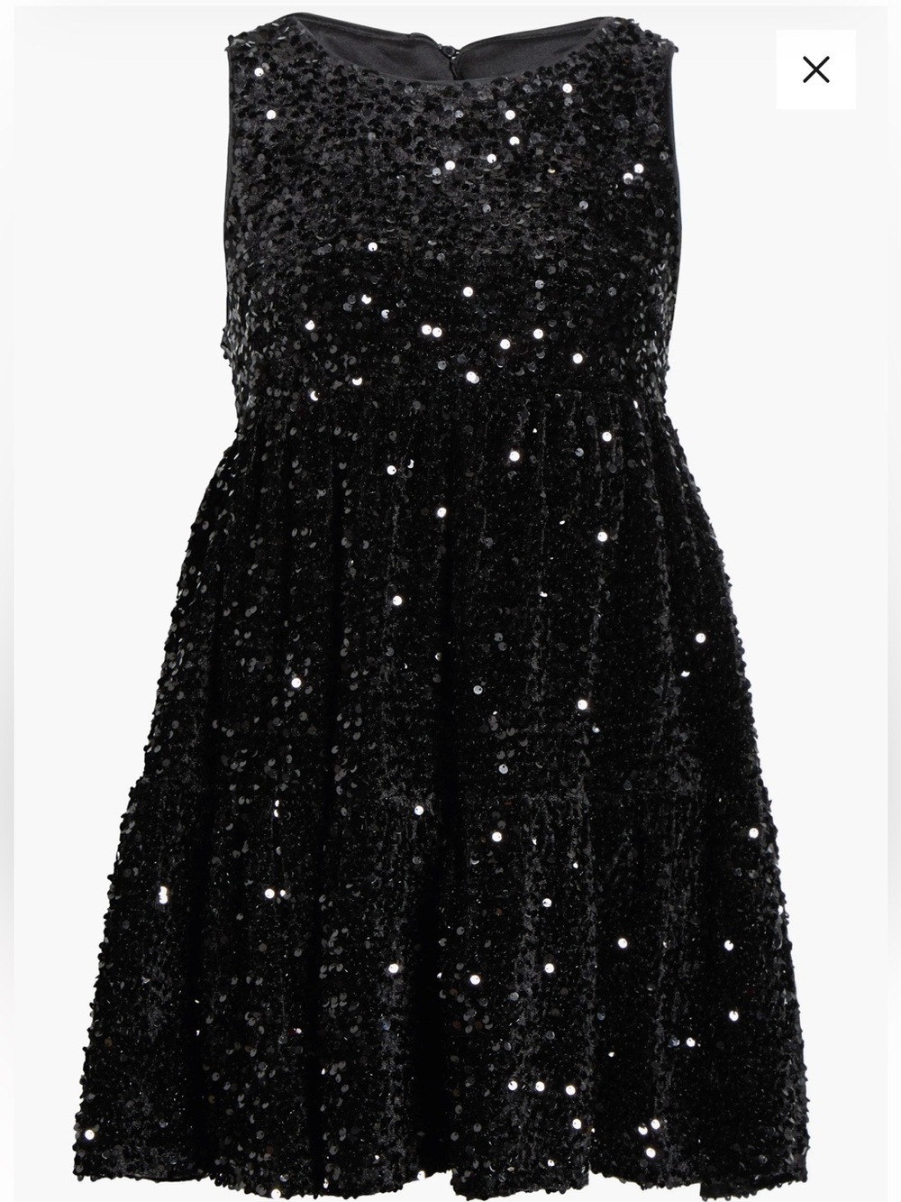 All in Favor NEW Black Sleeveless Tiered Sequin Minidress